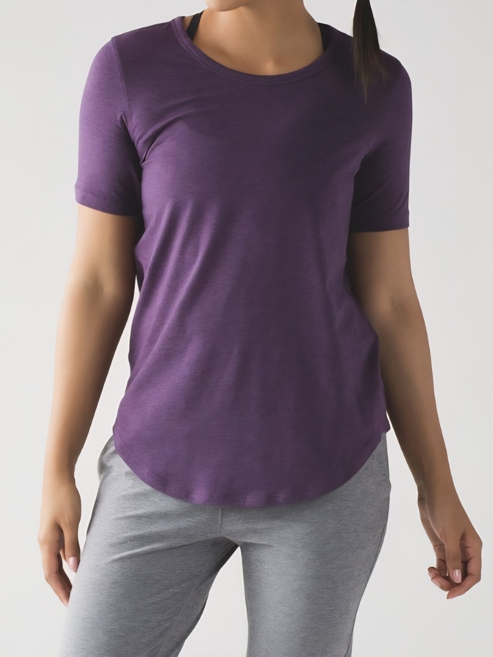Lululemon Love Tee Short Sleeve Crew Heathered Darkest Magenta